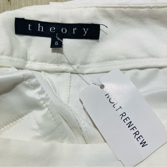 THEORY Sz 6 Emery 100% Linen Pockets Unlined Straight Leg Flowy Trousers NEW - Picture 9 of 13
